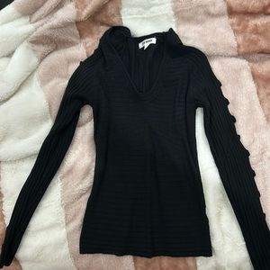 Steve Madden long sleeve black shirt with cut outs on the sleeves- size S